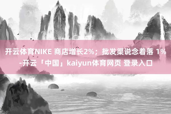 开云体育NIKE 商店增长2%；批发渠说念着落 1%-开云「中国」kaiyun体育网页 登录入口