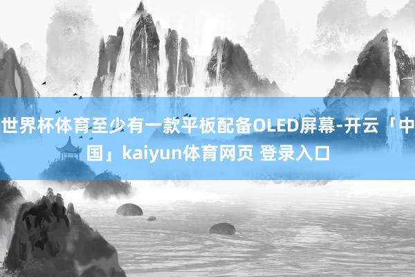 世界杯体育至少有一款平板配备OLED屏幕-开云「中国」kaiyun体育网页 登录入口