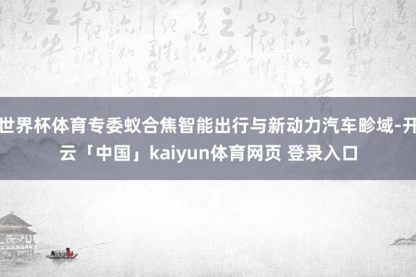 世界杯体育专委蚁合焦智能出行与新动力汽车畛域-开云「中国」kaiyun体育网页 登录入口
