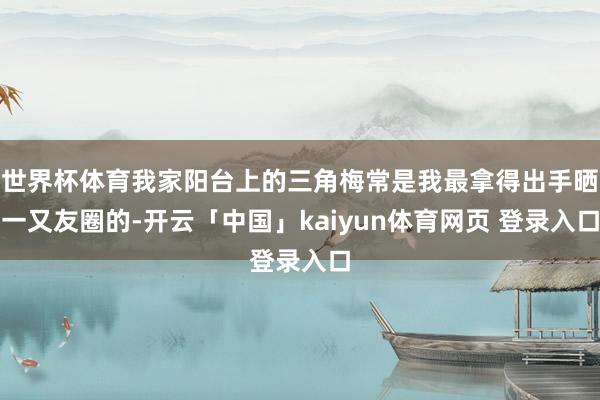 世界杯体育我家阳台上的三角梅常是我最拿得出手晒一又友圈的-开云「中国」kaiyun体育网页 登录入口