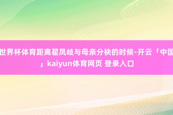 世界杯体育距离翟凤岐与母亲分袂的时候-开云「中国」kaiyun体育网页 登录入口