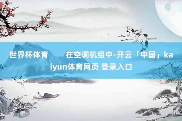 世界杯体育 在空调机组中-开云「中国」kaiyun体育网页 登录入口