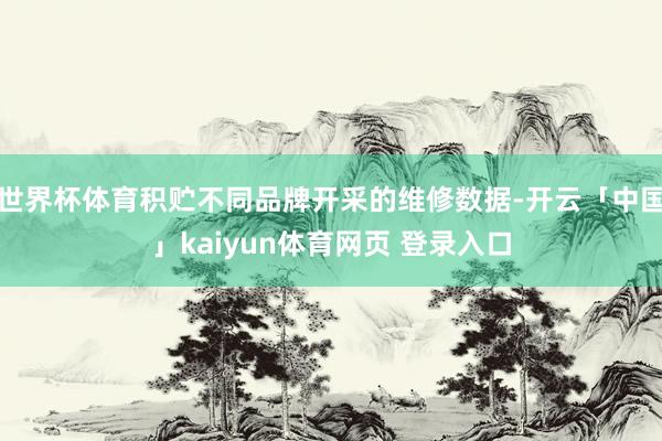 世界杯体育积贮不同品牌开采的维修数据-开云「中国」kaiyun体育网页 登录入口