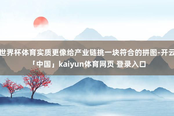 世界杯体育实质更像给产业链挑一块符合的拼图-开云「中国」kaiyun体育网页 登录入口