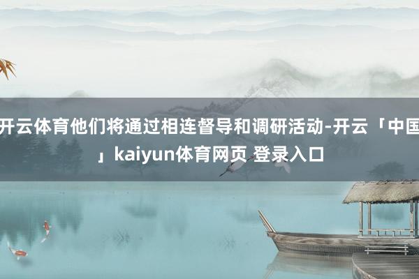 开云体育他们将通过相连督导和调研活动-开云「中国」kaiyun体育网页 登录入口