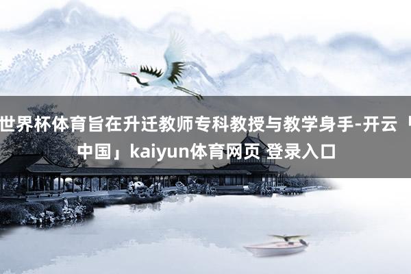 世界杯体育旨在升迁教师专科教授与教学身手-开云「中国」kaiyun体育网页 登录入口